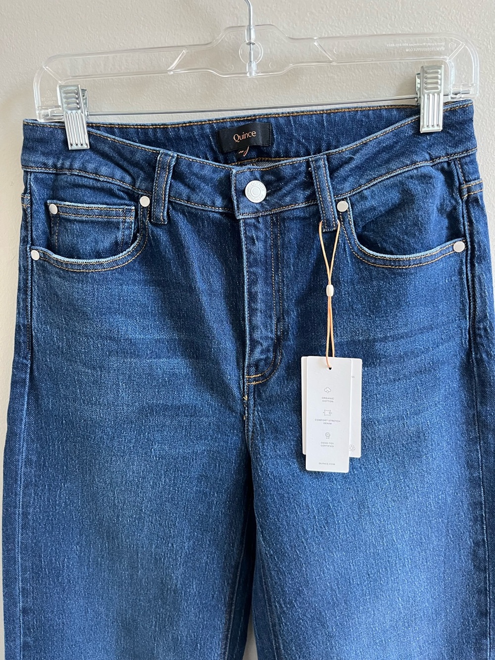 Quince Organic Cotton High Rise Wide Leg Jeans Size 29 Blue - Picture 2 of 10